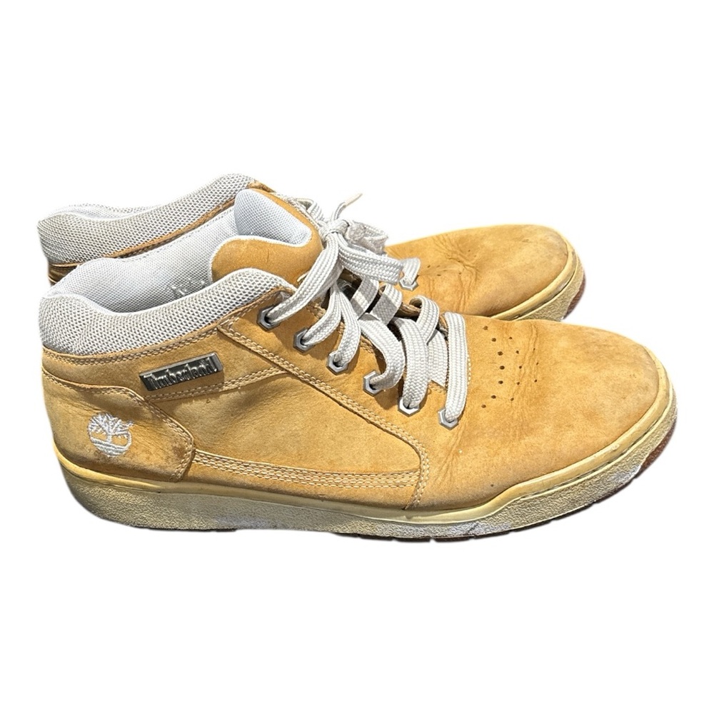 Timberland Men’s Leather Light Brown Mid-Top Sneakers Size 11